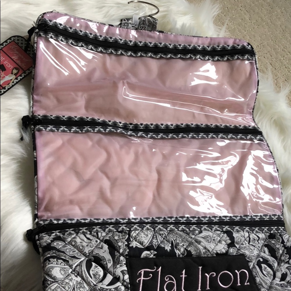 Flat iron travel case accessory organizer